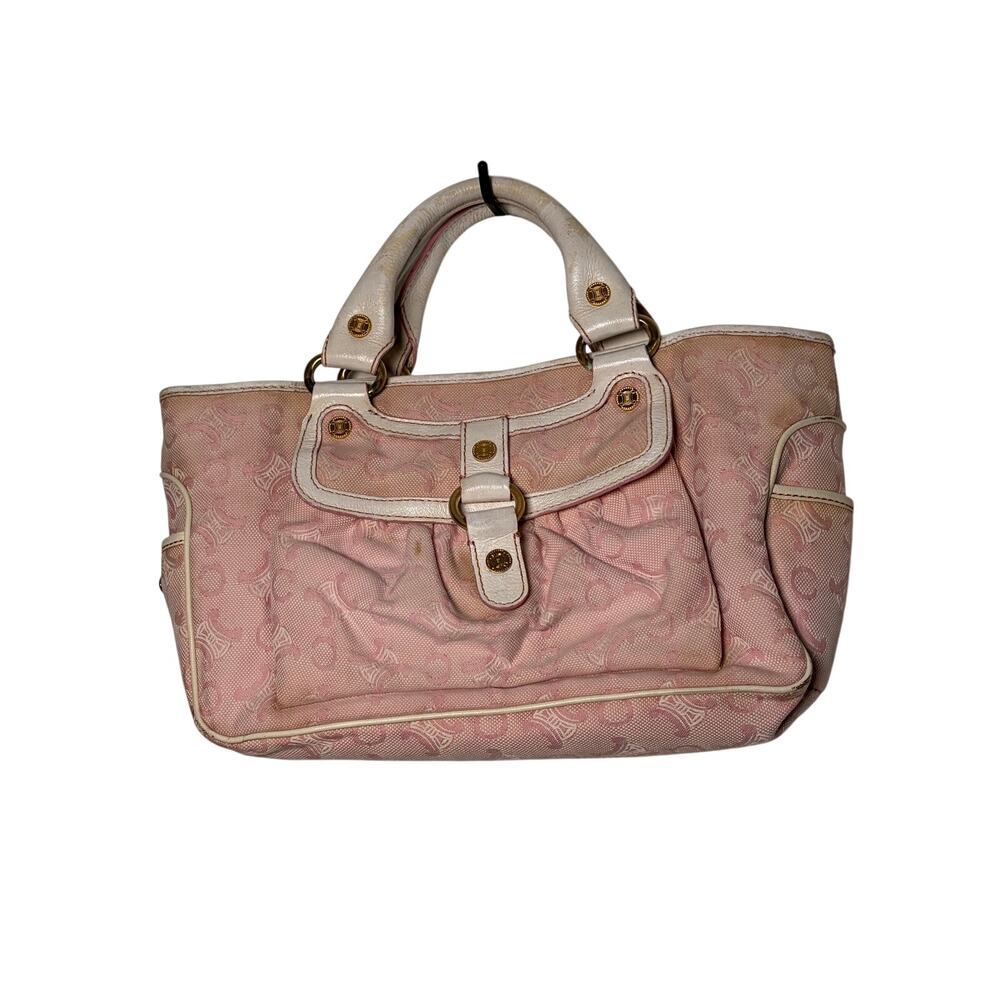 Celine Boogie Bag Pink C Macadam Monogram Canvas  Y2K - Authentic